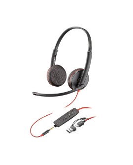 POLY Zestaw słuchawkowy Blackwire 3225 Stereo USB-C + wtyczka 3,5 mm + przejściówka USB-C/A