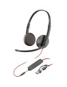 POLY Zestaw słuchawkowy Blackwire 3225 Stereo USB-C + wtyczka 3,5 mm + przejściówka USB-C/A