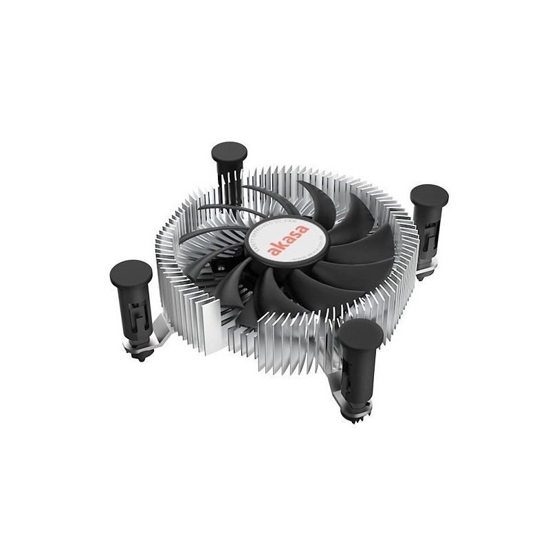 Akasa AK-CC6601EP01 system chłodzenia komputerów Procesor Radiator 7,5 cm Aluminium, Czarny 1 szt.