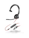 POLY Jednouszny zestaw słuchawkowy Blackwire 3315 USB-C z certyfikatem Microsoft Teams + wtyczka 3,5 mm + przejściówka USB-C/A