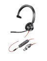 POLY Jednouszny zestaw słuchawkowy Blackwire 3315 USB-C z certyfikatem Microsoft Teams + wtyczka 3,5 mm + przejściówka USB-C/A