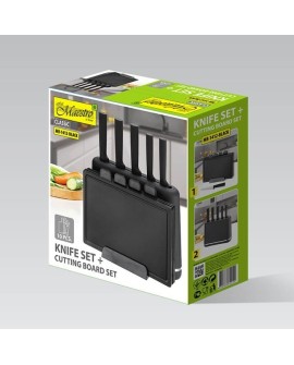 Zestaw noży i desek MR-1412-BLACK MAESTRO