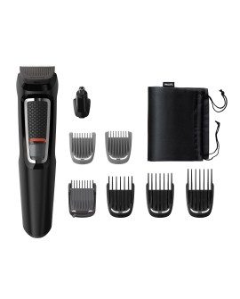 Philips MULTIGROOM Series 3000 Trymer do twarzy i włosów 8 w 1 z 8 nasadkami