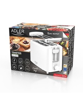 Adler AD 3223 toster 6 2 kaw. 750 W Biały