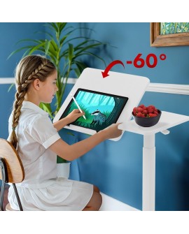 MACLEAN MOBILNE BIURKO/STAND NA LAPTOP, BIAŁE, REGULACJA WYSOKOŚCI 76-109CM, MAX. 30KG MC-120 W