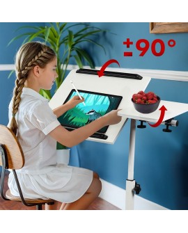 MACLEAN MOBILNE BIURKO/STAND NA LAPTOP, BIAŁE, REGULACJA WYSOKOŚĆ 59-89CM, MAX. 30KG MC-121 W