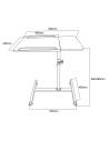 MACLEAN MOBILNE BIURKO/STAND NA LAPTOP, BIAŁE, REGULACJA WYSOKOŚĆ 59-89CM, MAX. 30KG MC-121 W