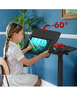 MACLEAN MOBILNE BIURKO/STAND NA LAPTOP, CZARNE, REGULACJA WYSOKOŚCI 76-109CM, MAX. 30KG MC-120 B