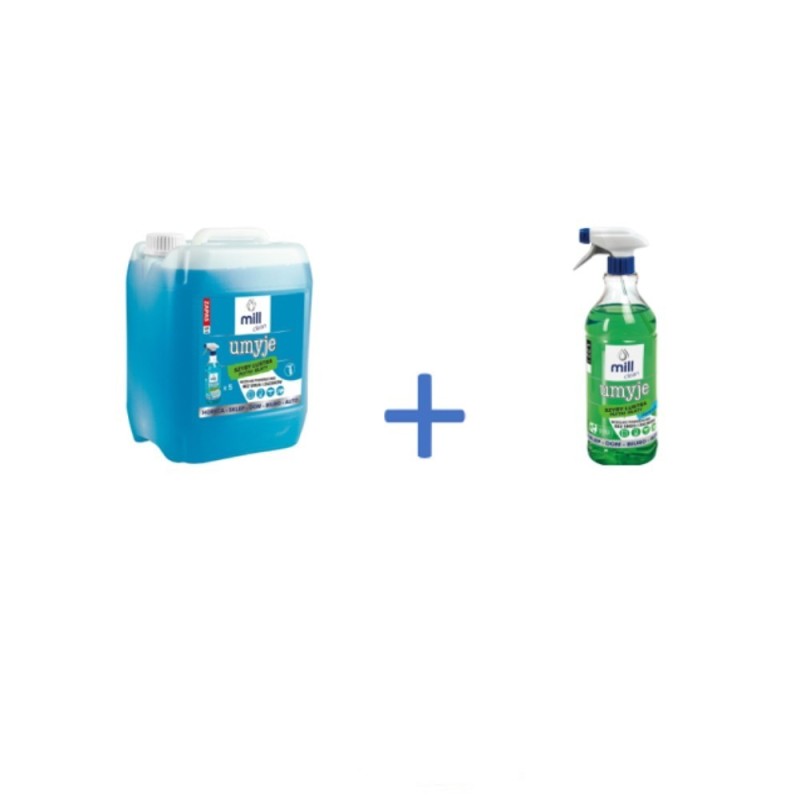 MILL UMYJE Płyn do mycia szyb 5L+Płyn Konwali 1,22L