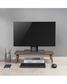 Drewniana podstawka pod monitor / laptop Maclean, (500x240x120mm), kolor czarny orzech, max. 20kg, MC-930