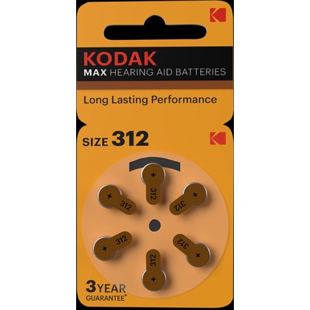 Kodak Jednorazowa cynkowo-powietrzna. baterie P312, 6-pack