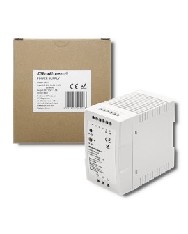QOLTEC ZASILACZ NA SZYNĘ DIN 90W | 12V | 7.5A | BIAŁY | SLIM