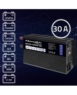 QOLTEC ŁADOWARKA DO AKUMULATORÓW LIFEPO4 AGM GEL SLA | 30A | 12V