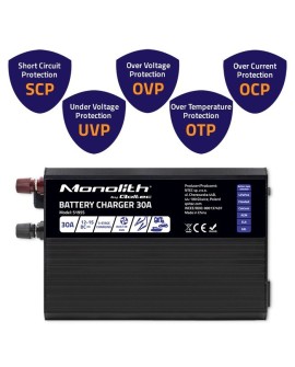 QOLTEC ŁADOWARKA DO AKUMULATORÓW LIFEPO4 AGM GEL SLA | 30A | 12V