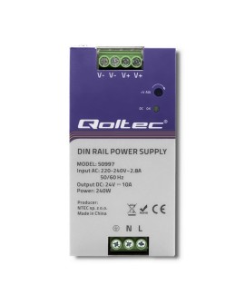 QOLTEC ZASILACZ NA SZYNĘ DIN PRZEMYSŁOWY | 240W | 24V | 10A