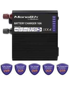 QOLTEC ŁADOWARKA DO AKUMULATORÓW MONOLITH LIFEPO4 AGM GEL SLA | 10A | 12V