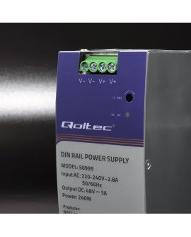 QOLTEC ZASILACZ NA SZYNĘ DIN PRZEMYSŁOWY | 240W | 48V | 5A