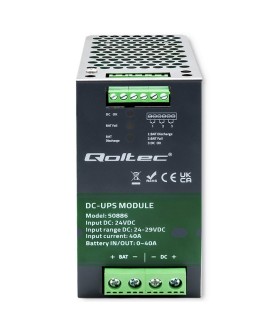 QOLTEC MODUŁ UPS DC NA SZYNĘ DIN | 40A | 24V