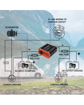 QOLTEC ŁADOWARKA DC-DC MONOLITH DO AKUMULATORÓW LIFEPO4 AGM 12V-12V | 20A | 250W