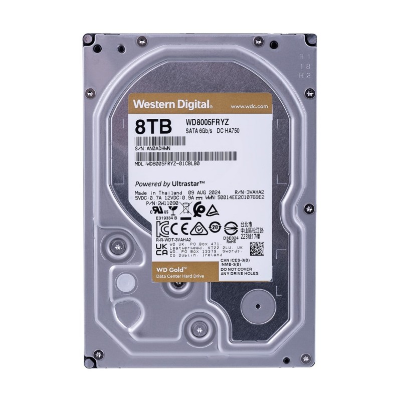 Dysk twardy HDD WD Gold 8TB 3,5" SATA WD8005FRYZ