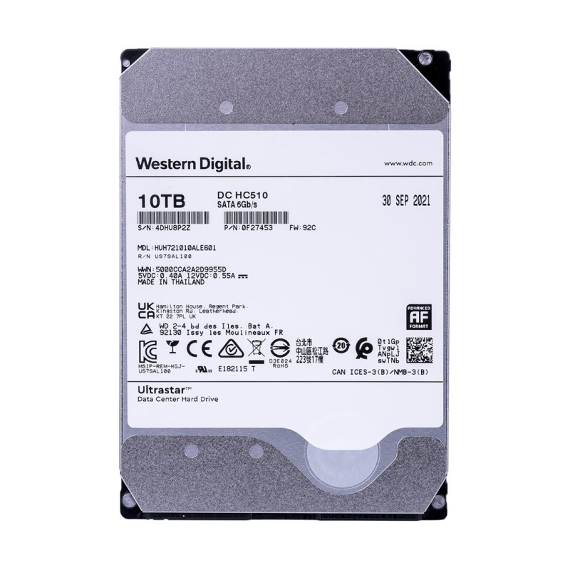 Dysk serwerowy HDD Western Digital Ultrastar DC HC510 HE10 (10 TB 3.5" SATA 512E SED)