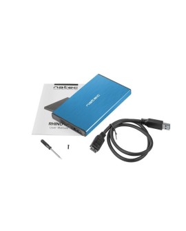 Obudowa na dysk NATEC Rhino Go NKZ-1280 (2.5" USB 3.0 Aluminium kolor niebieski)