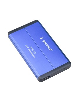 GEMBIRD OBUDOWA HDD/SSD USB 3.0 2.5" SATA, ALUMINIUM, NIEBIESKA