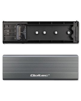 QOLTEC OBUDOWA NA DYSK SSD M.2 | SATA | NGFF | USB-C | SUPER SPEED | 2TB | SZARY