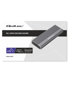 QOLTEC OBUDOWA NA DYSK SSD M.2 | SATA | NGFF | USB-C | SUPER SPEED | 2TB | SZARY