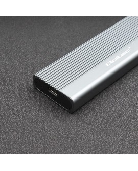 QOLTEC OBUDOWA NA DYSK SSD M.2 | SATA | NGFF | USB-C | SUPER SPEED | 2TB | SZARY