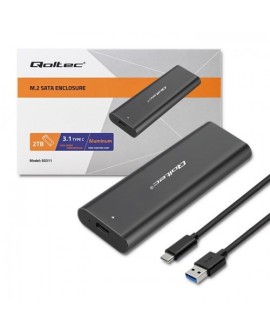 QOLTEC OBUDOWA DO DYSKÓW KIESZEŃ M.2 SATA SSD | NGFF | USB TYP C