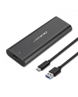 QOLTEC OBUDOWA DO DYSKÓW KIESZEŃ M.2 SATA SSD | NVME | USB TYP C
