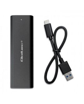 QOLTEC OBUDOWA DO DYSKÓW KIESZEŃ M.2 SATA SSD | NVME | USB TYP C