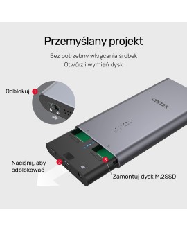 UNITEK OBUDOWA NA DYSK/KLONOWANIE 2XM.2, PCIE/NVME
