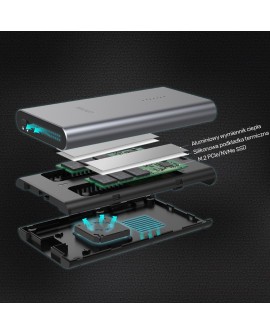 UNITEK OBUDOWA NA DYSK/KLONOWANIE 2XM.2, PCIE/NVME