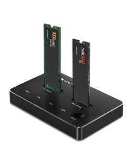 QOLTEC STACJA DOKUJĄCA DYSKÓW SSD M.2 | NVME | SATA | USB-C | DUAL 2 X 2TB