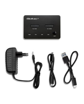 QOLTEC STACJA DOKUJĄCA DYSKÓW SSD M.2 | NVME | SATA | USB-C | DUAL 2 X 2TB