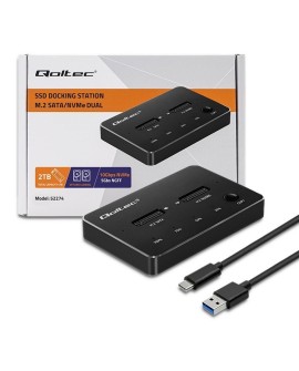 QOLTEC STACJA DOKUJĄCA DYSKÓW SSD M.2 | NVME | SATA | USB-C | DUAL 2 X 2TB