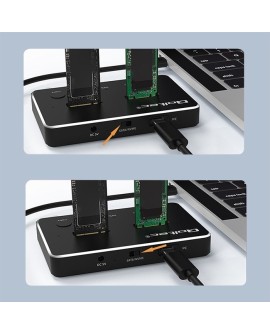 QOLTEC STACJA DOKUJĄCA DYSKÓW SSD M.2 | NVME | SATA | USB-C | DUAL 2 X 2TB