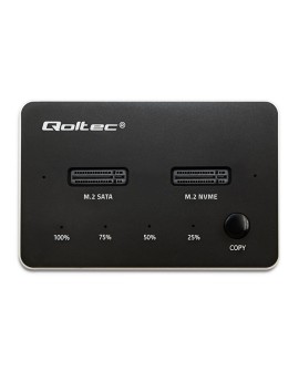 QOLTEC STACJA DOKUJĄCA DYSKÓW SSD M.2 | NVME | SATA | USB-C | DUAL 2 X 2TB