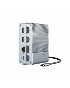 HYPER HDG212B stacja dokująca Dokujący USB 3.2 Gen 2 (3.1 Gen 2) Type-C Srebrny