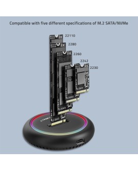 QOLTEC STACJA DOKUJĄCA DYSKÓW SSD M.2 | NVME | SATA | USB-C | 2TB