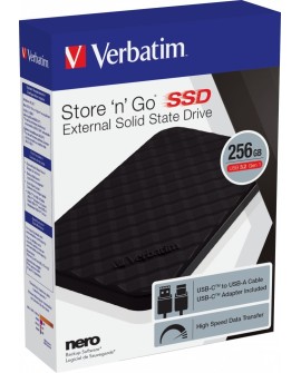 VERBATIM DYSK ZEWNĘTRZNY SSD 2.5" STORE N GO 256GB USB-C 3.2 53249