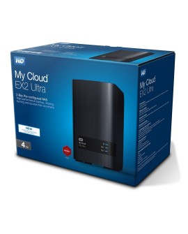 Western Digital My Cloud EX2 Ultra NAS Komputer stacjonarny Marvell Armada 385 1 GB DDR3 4 TB HDD My Cloud OS Czarny