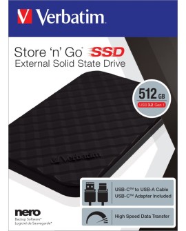 VERBATIM DYSK ZEWNĘTRZNY SSD 2.5" STORE N GO 512GB USB-C 3.2 53250