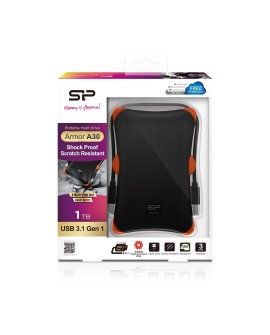 Dysk zewnętrzny HDD Silicon Power Armor A30 (1TB 2.5" USB 3.2 5400 obr/min Orange-Black SP010TBPHDA30S3K)