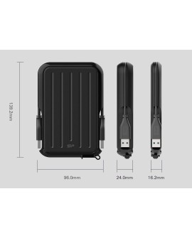 Dysk zewnętrzny HDD Silicon Power Armor A66 (4TB 2,5" USB 3.2 Blue SP040TBPHD66LS3B)