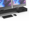 POUT Eyes9 – Podstawka pod dwa monitory z uniwersalnym bezprzewodowym systemem ładowania urządzeń, kolor czarny (WYPRZEDAŻ)