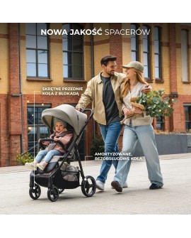 Kinderkraft wózek spacerowy TRIG 3 STONE BEIGE (WYPRZEDAŻ)