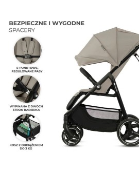Kinderkraft wózek spacerowy TRIG 3 STONE BEIGE (WYPRZEDAŻ)